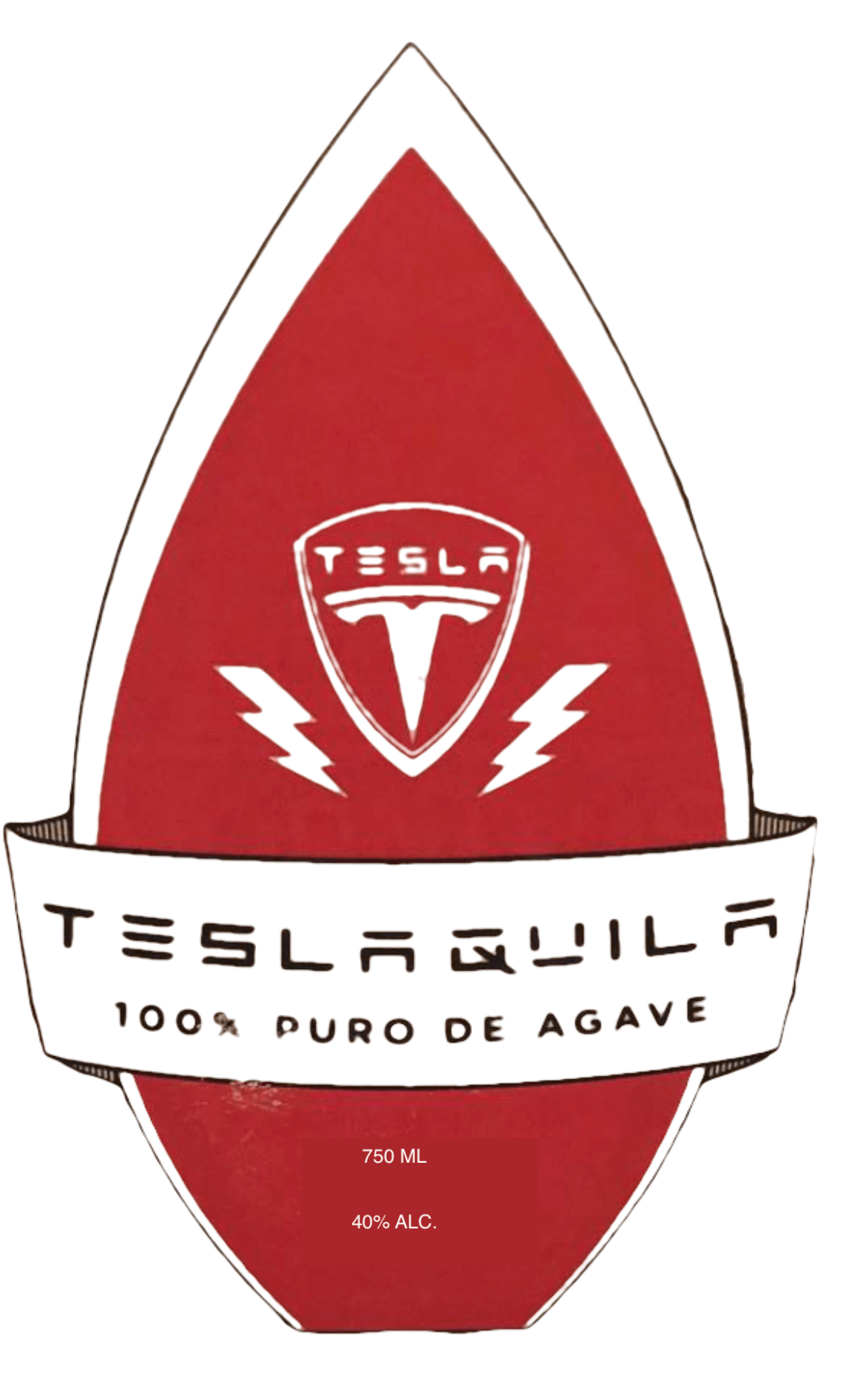 TeslaQuila Bottle Label